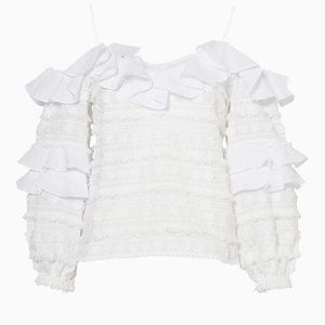 ALEXIS -  “Damini” Cold-Shoulder Embroidered Top